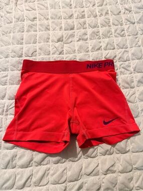 Nike Bright Coral Red Performance Compression Shorts